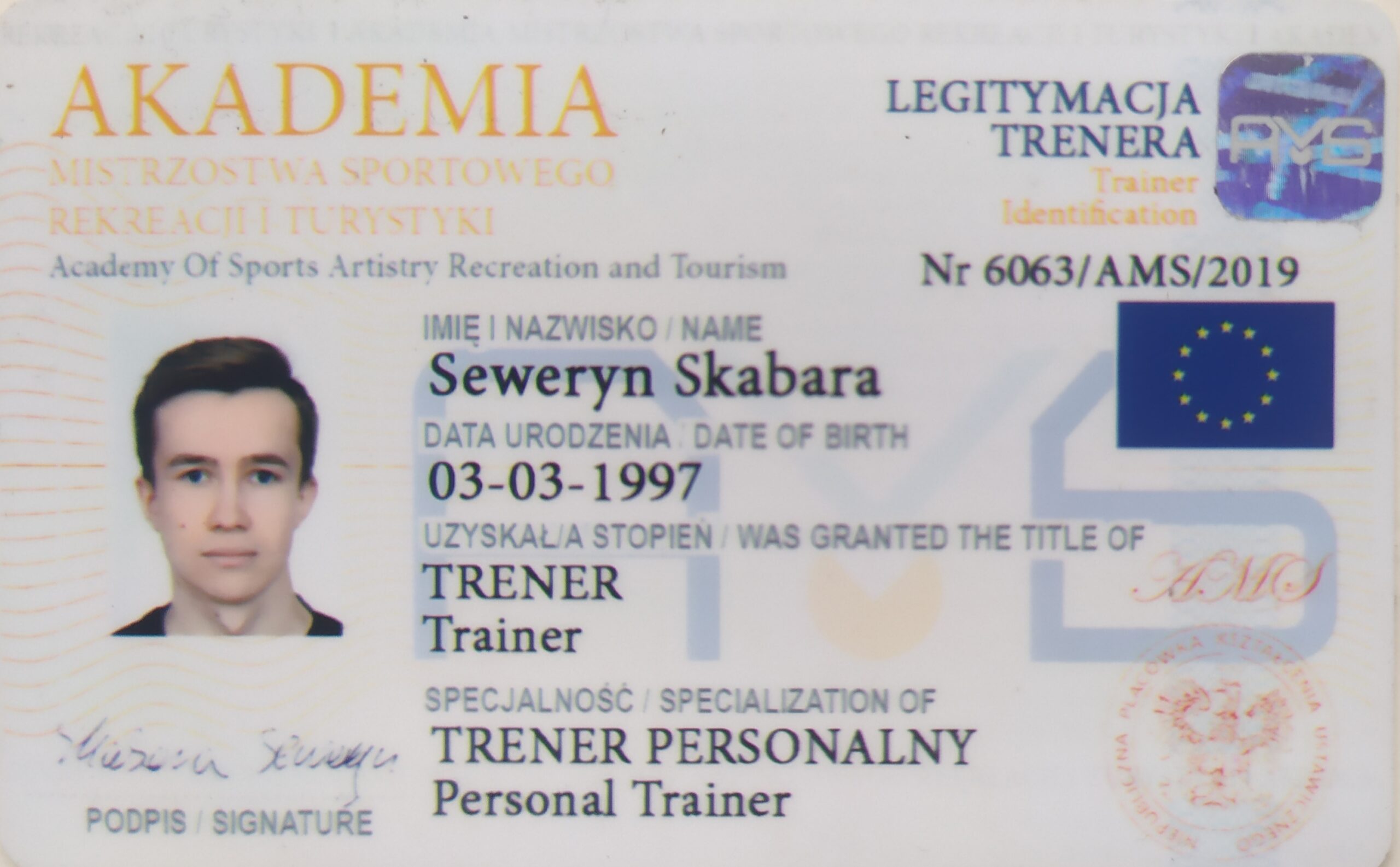 Certyfikat Trener Personalny