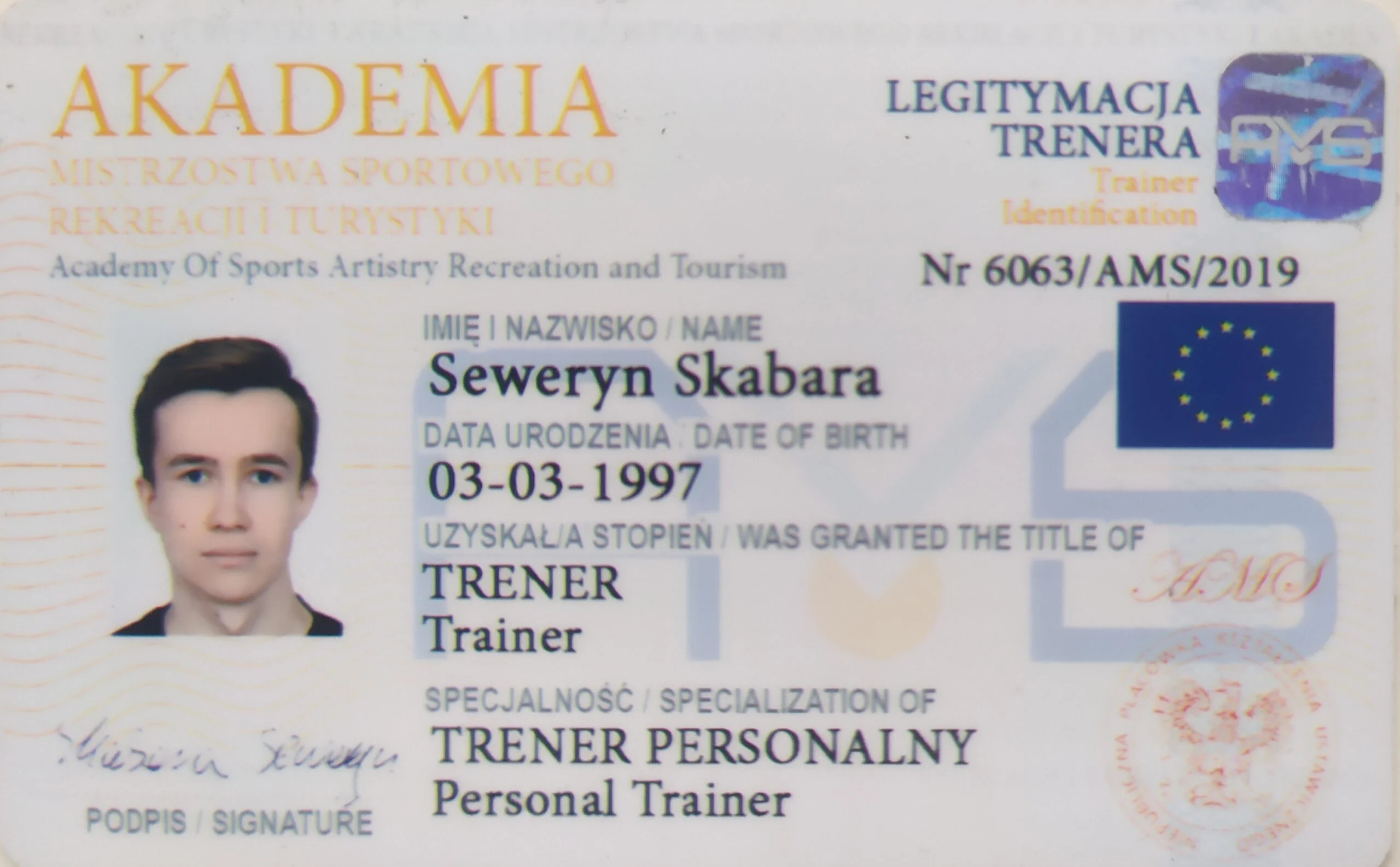 Certyfikat Trener Personalny