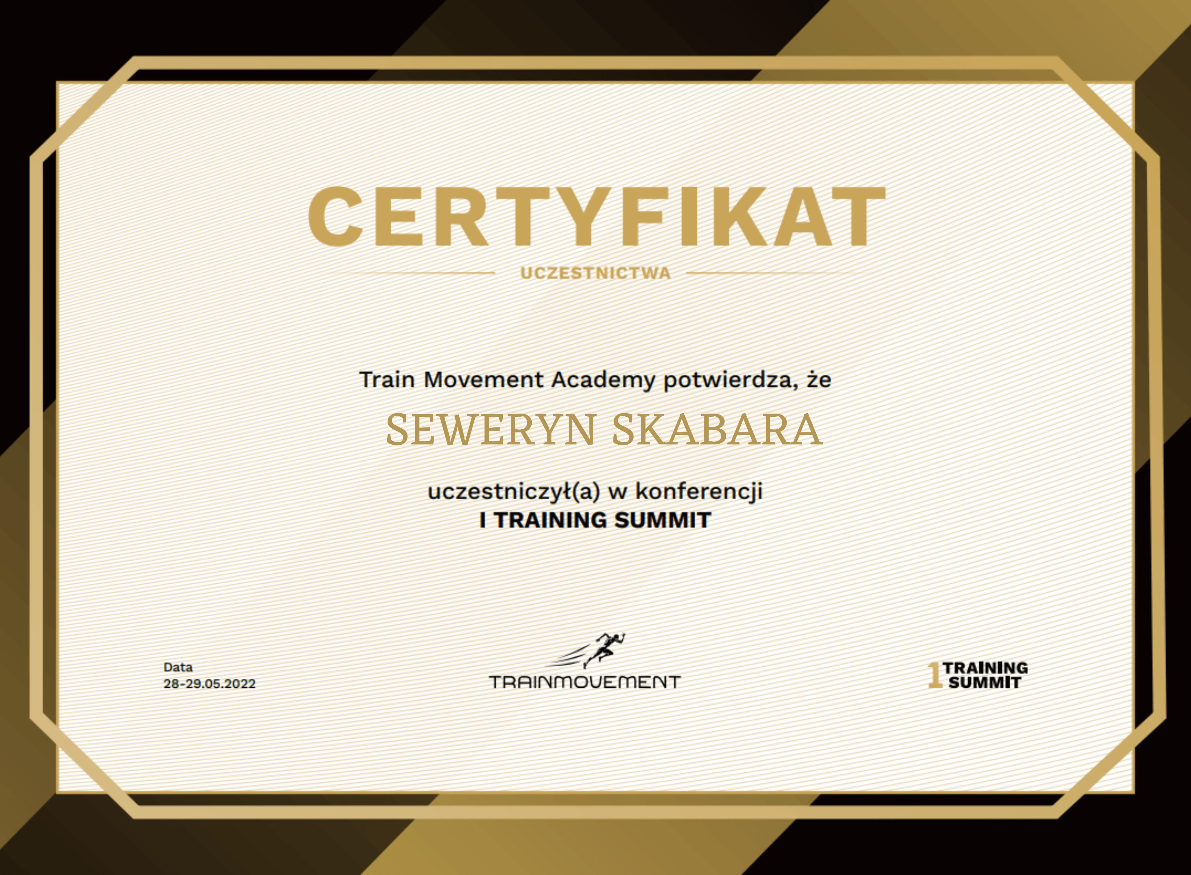 Certyfikat szkolenia