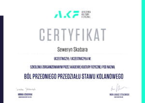 Ból Przedniego Przedziału Stawu Kolanowego (Akademia Kultury Fizycznej)