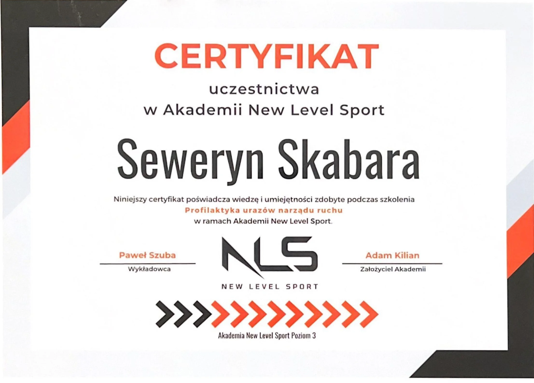 Certyfikat szkolenia